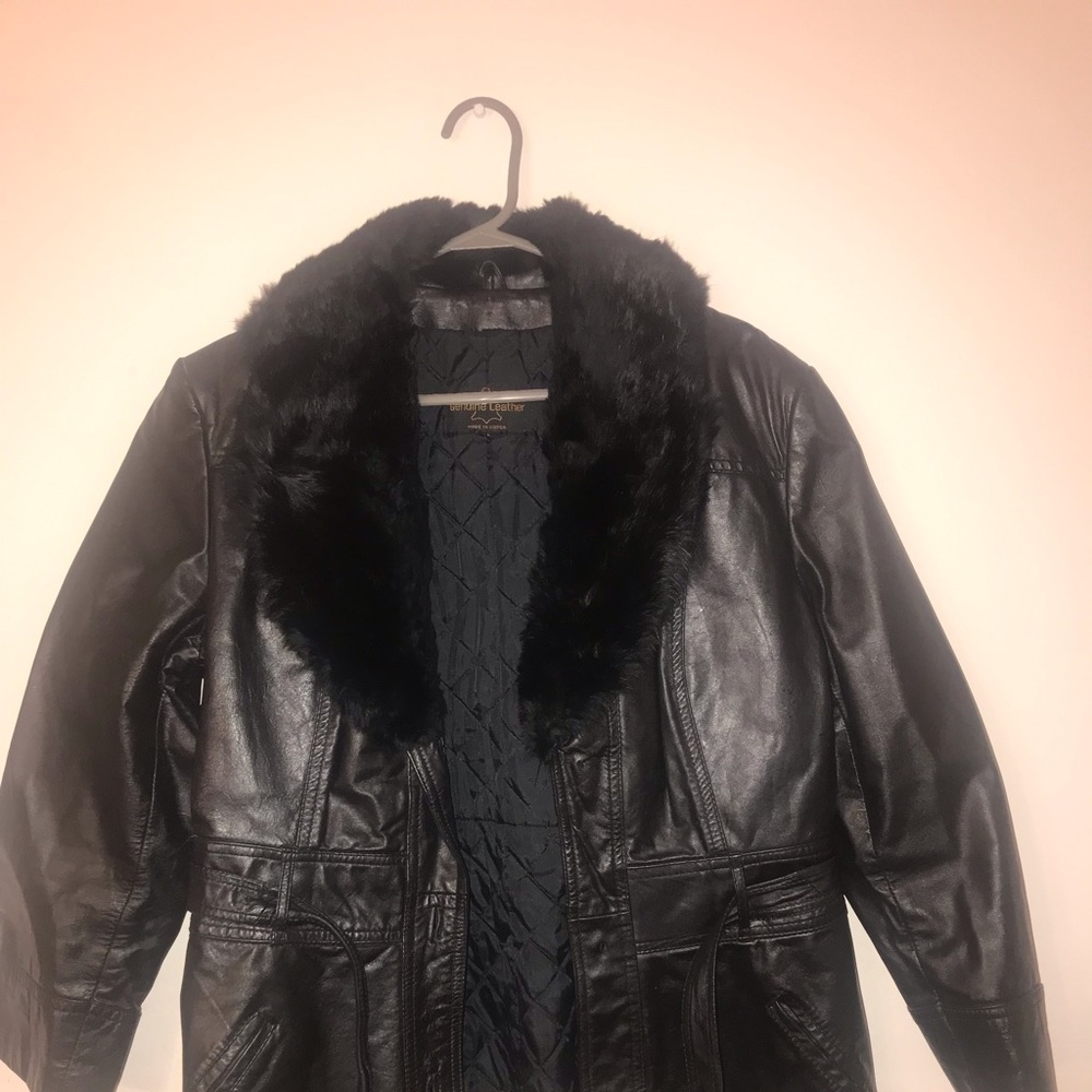Genuine leather black jacket